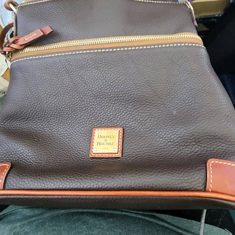 Dooney & Bourke Dark Brown and Tan Crossbody Bag